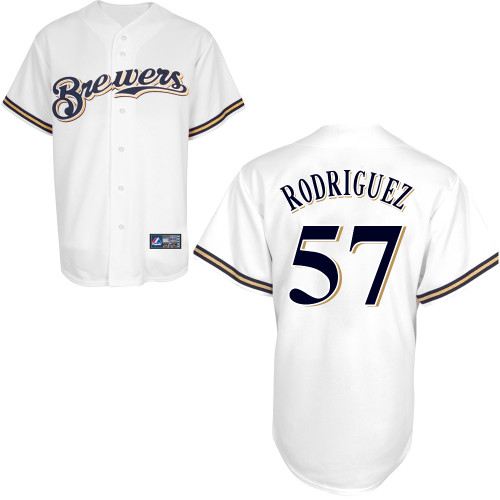 Francisco Rodriguez #57 Youth Baseball Jersey-Milwaukee Brewers Authentic Home White Cool Base MLB Jersey